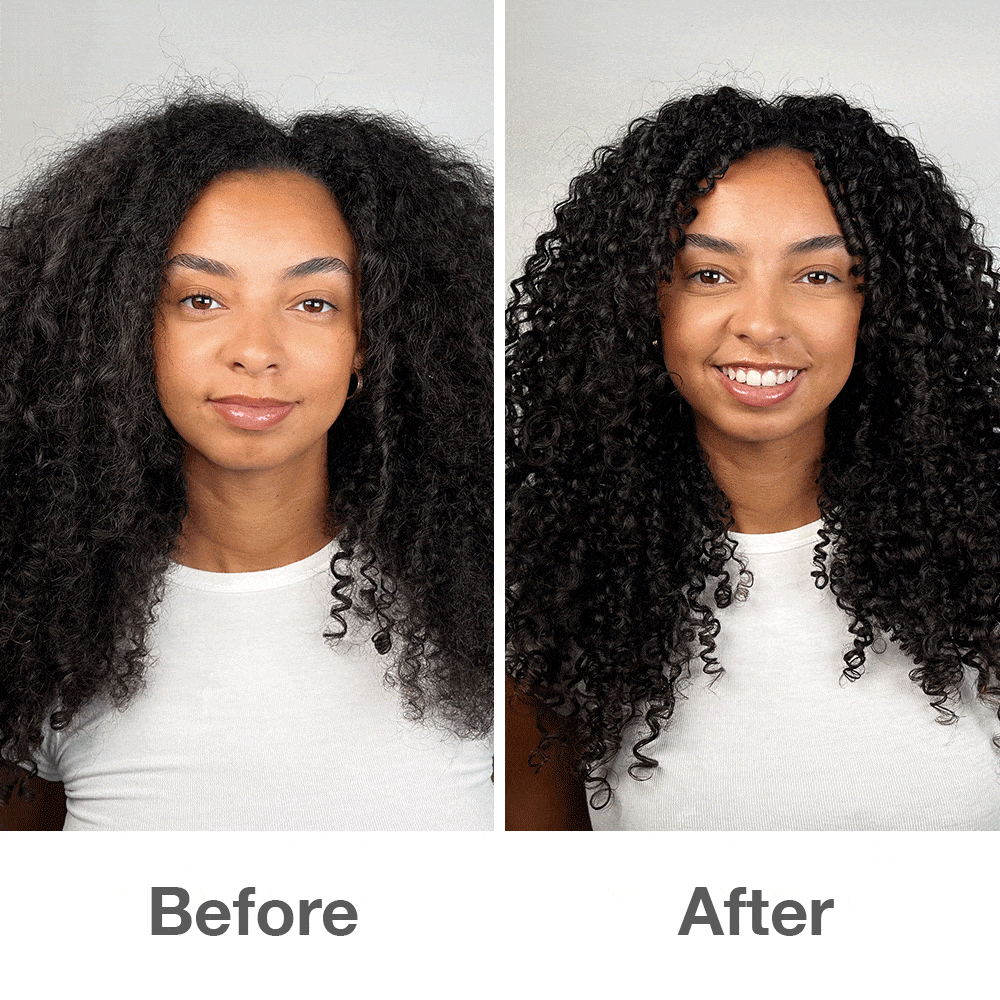Vorher und nachher mit unserem Iconic Curl Duo